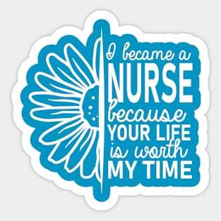 Nurse Flower Design Sticker